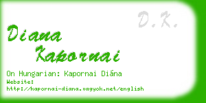 diana kapornai business card