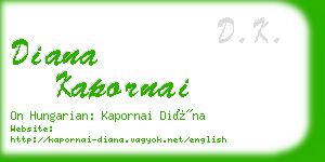 diana kapornai business card